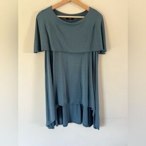 Ruti Blue Fold Over Modal High Low Tunic Top‎ Size 0